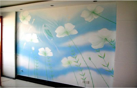 美姑画墙绘怎么画好白云的蓬松感？