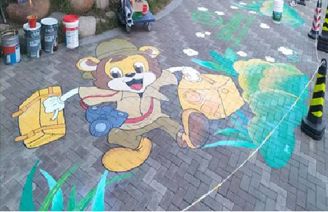 美姑夏季画地面彩绘会遇到的问题