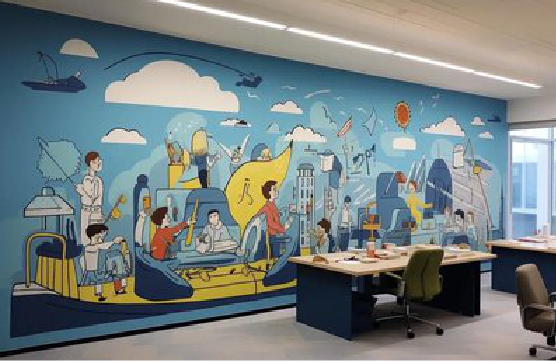 美姑办公室墙绘的特点。