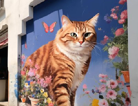 美姑自己绘制有个性的手绘墙