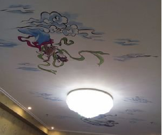 美姑如何快速绘制天花板上的手绘墙？