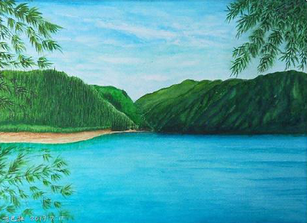 美姑在墙绘中，如何绘画绿水青山？