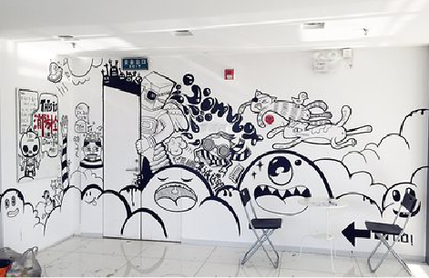 美姑手绘墙并非传统涂鸦。